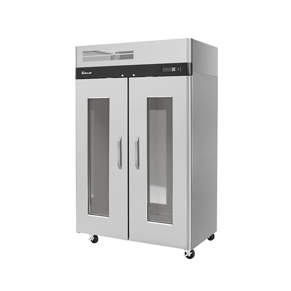 Turbo Air M3R47-2-G-N 51 3/4" Two Section Reach In Refrigerator, (2) Left/Right Hinge Glass Doors, 115v