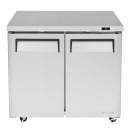 Turbo Air MUR-36-N6 36 1/4" W Undercounter Refrigerator w/ (2) Section & (2) Door, 115v thumbnail 2