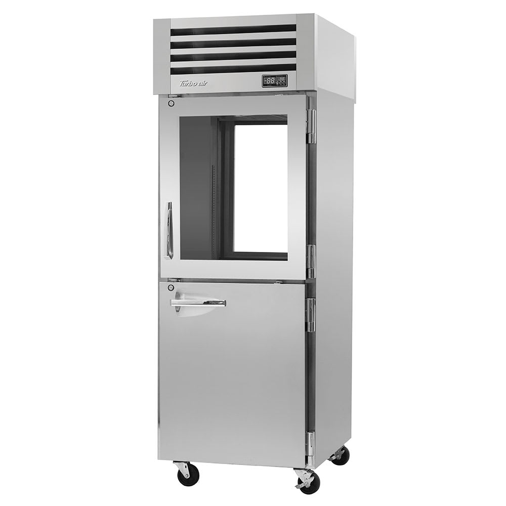 Turbo Air PRO-26R-GSH-PT-N 29" One Section Pass-Thru Refrigerator, (2) Glass Doors, (2) Solid Doors, Right Hinge, 115v