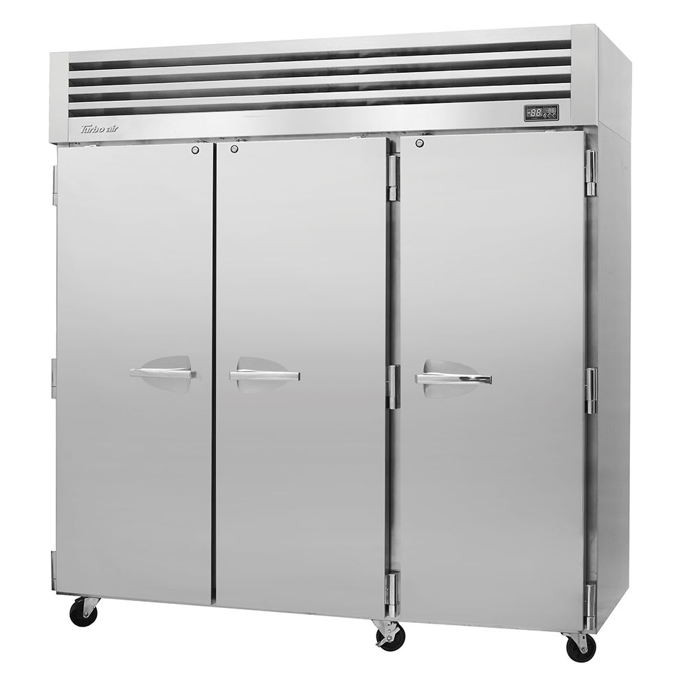 Turbo Air PRO-77F-N 77 3/4" PRO Series Three Section Reach In Freezer, (3) Left/Right Hinge Solid Doors, 115v