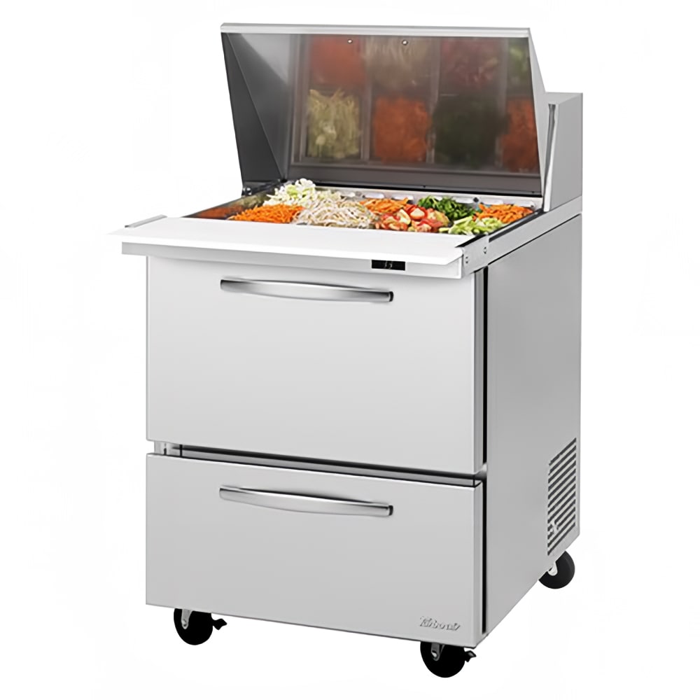 Turbo Air PST-28-12-D2-N 27" PRO Series Mega Top Sandwich/Salad Prep Table w/ Refrigerated Base, 115v