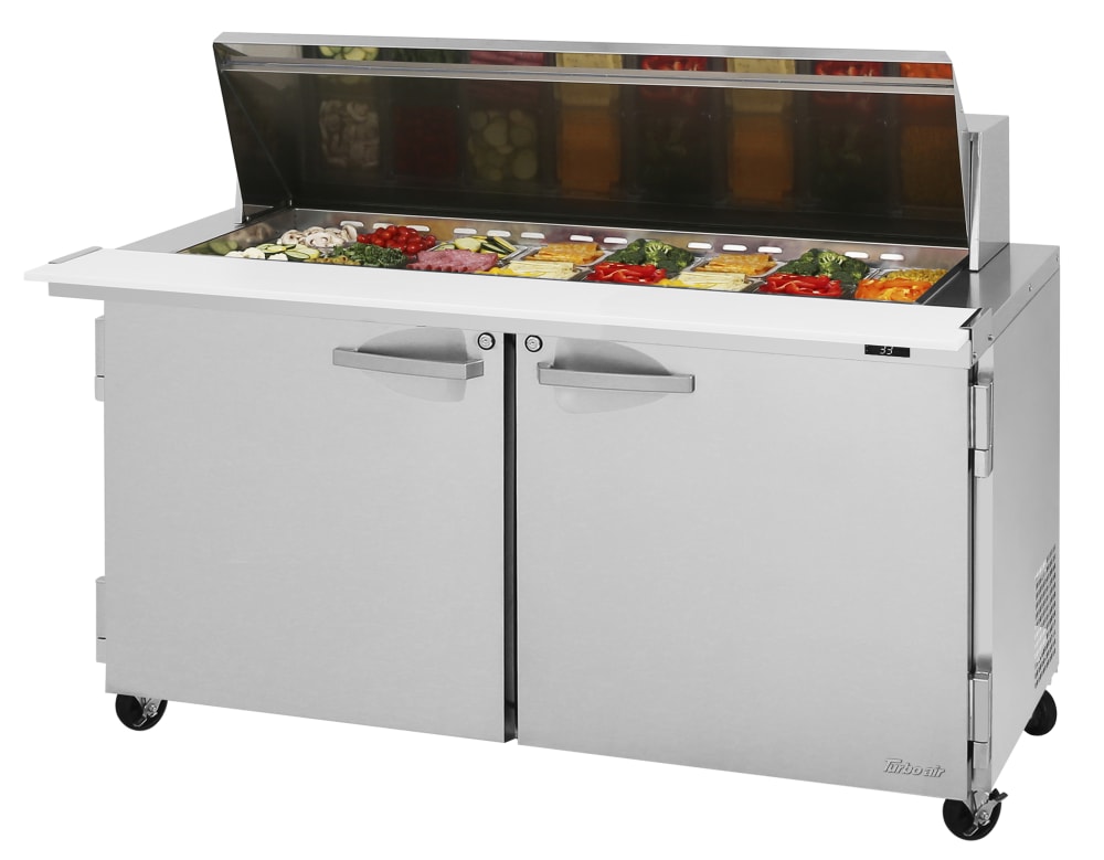 Turbo Air PST-60-24-N 60 1/4" PRO Series Mega Top Sandwich/Salad Prep Table w/ Refrigerated Base, 115v