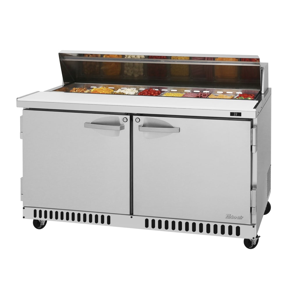 Turbo Air PST-60-FB-N 60 1/4" PRO Series Sandwich/Salad Prep Table w/ Refrigerated Base, 115v