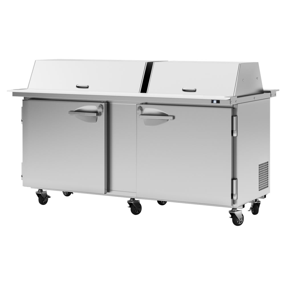 Turbo Air PST-72-30-N-DS 72 5/8" PRO Series Mega Top Dual Sided Sandwich/Salad Prep Table w/ Refrigerated Base, 115v