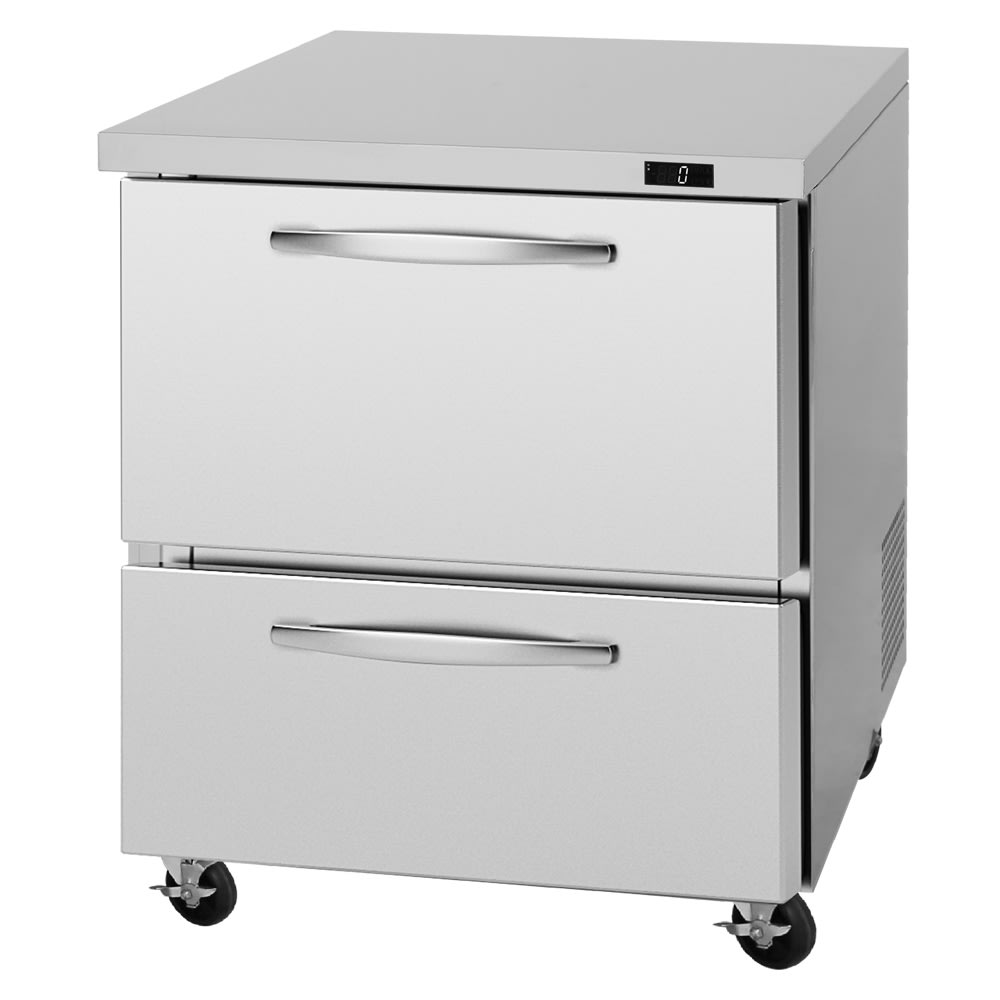 Turbo Air PUF-28-D2-N 27 1/2" W Undercounter Freezer w/ (1) Section & (2) Drawers, 115v
