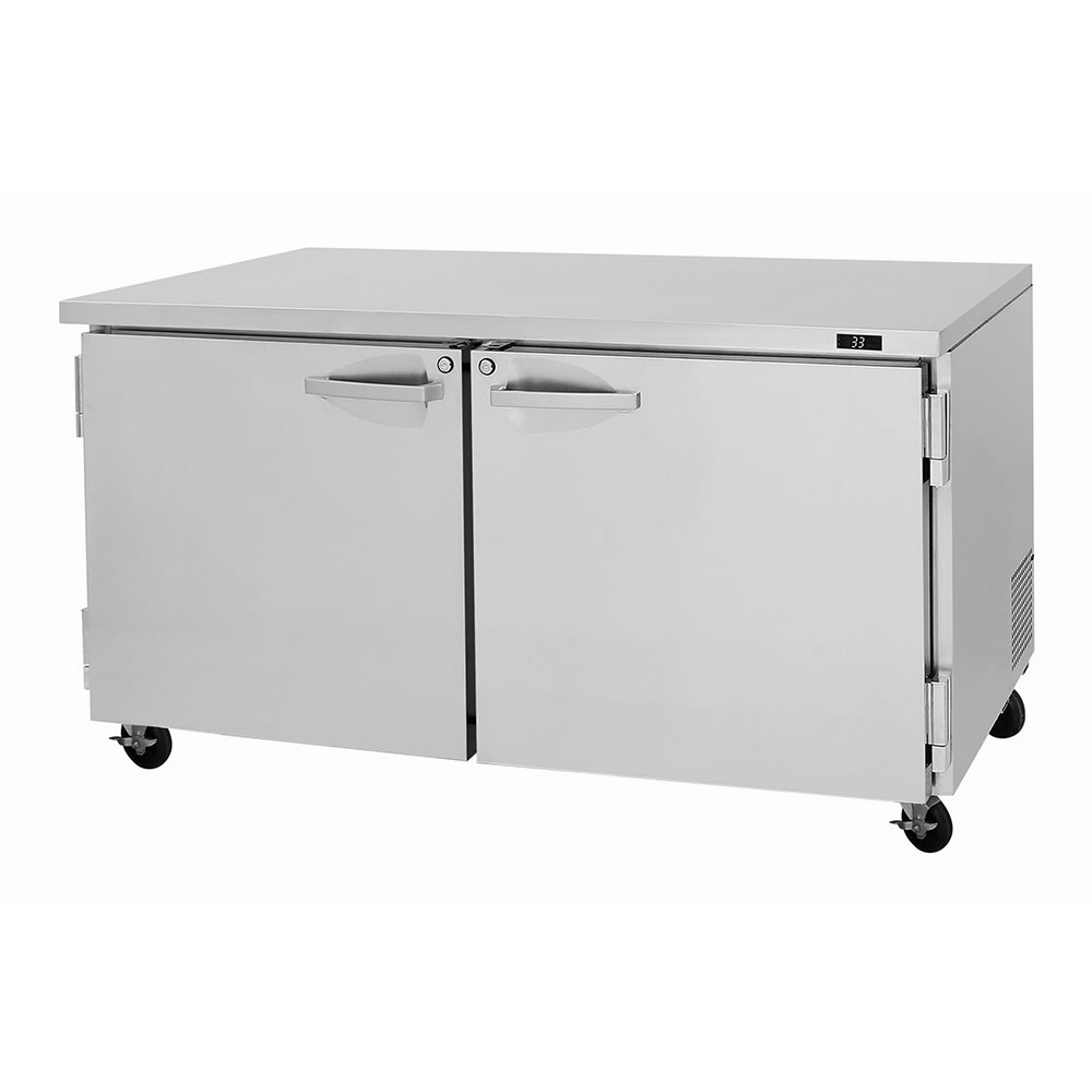 Turbo Air PUF-60-N 60 1/4" W Undercounter Freezer w/ (2) Sections & (2) Doors, 115v