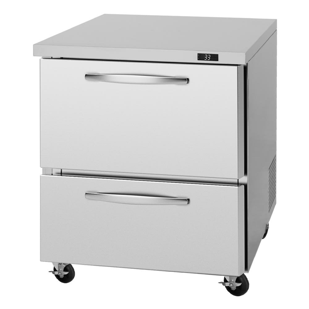 Turbo Air PUR-28-D2-N 27 1/2" W Undercounter Refrigerator w/ (1) Section & (2) Drawers, 115v