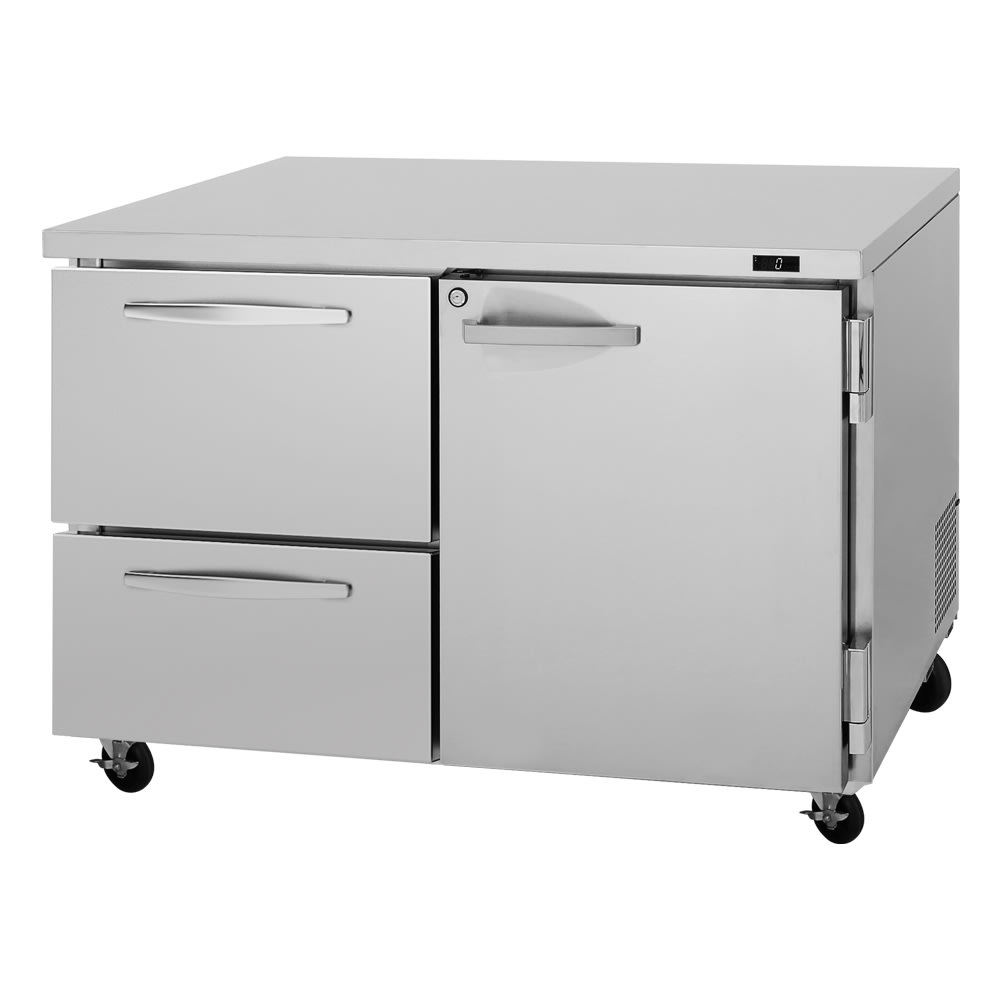 Turbo Air PUR-48-D2R-N 48 1/4" W Undercounter Refrigerator w/ (2) Sections - (1) Door & (2) Drawers, 115v