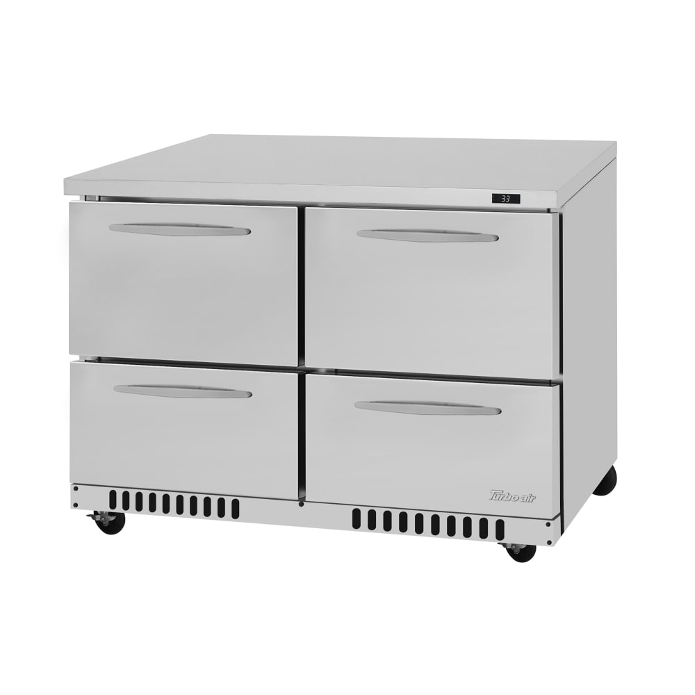 Turbo Air PUR-48-D4-FB-N 48 1/4" W Undercounter Refrigerator w/ (2) Section & (4) Drawers, 115v