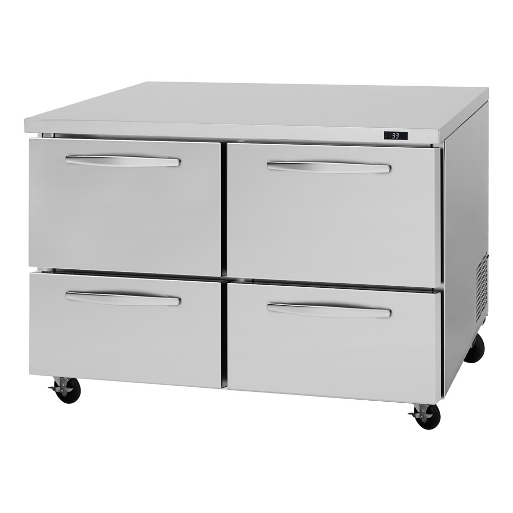 Turbo Air PUR-48-D4-N 48 1/4" W Undercounter Refrigerator w/ (2) Sections & (4) Drawers, 115v