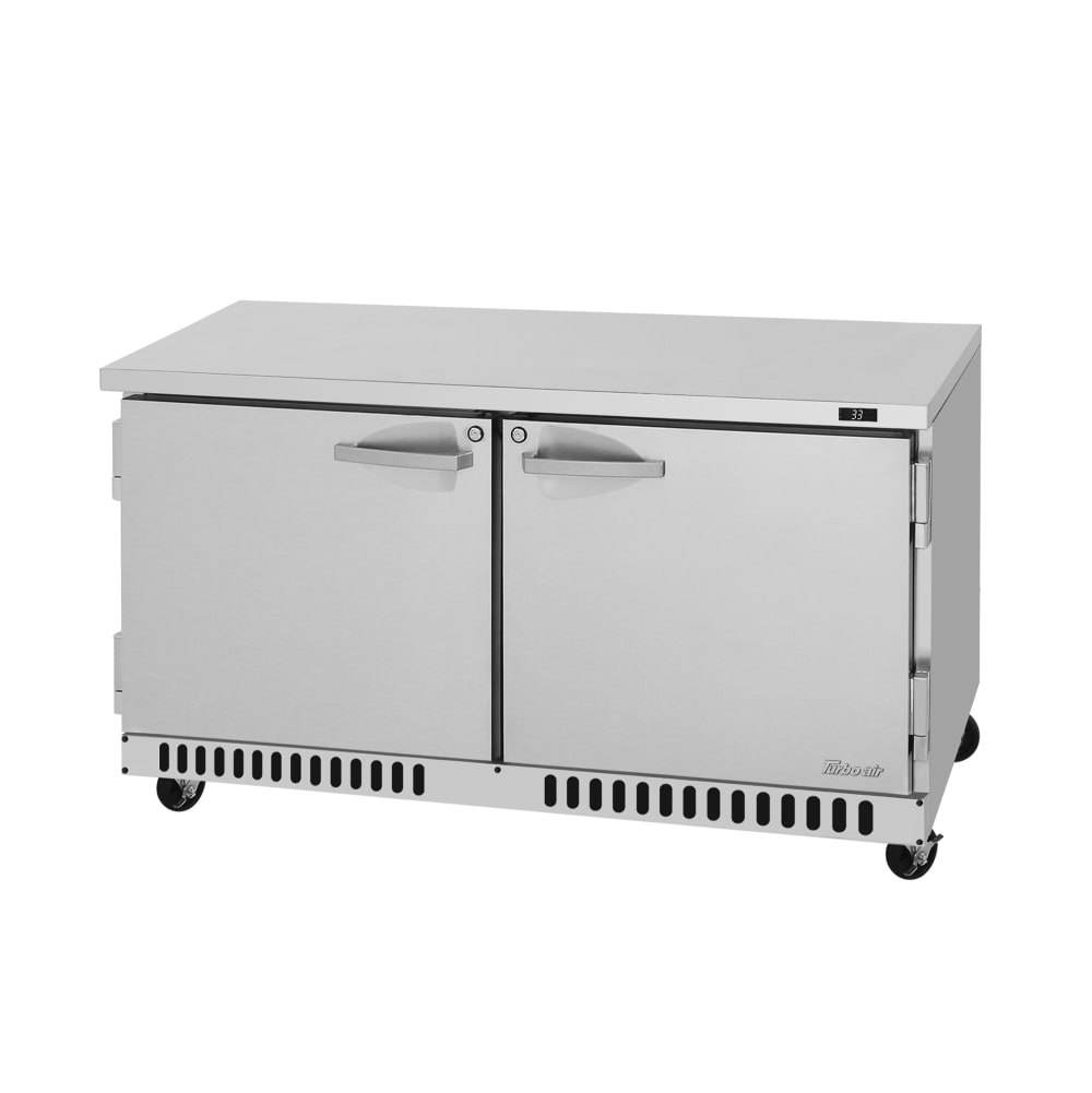 Turbo Air PUR-60-FB-N 60 1/4" W Undercounter Refrigerator w/ (2) Section & (2) Doors, 115v