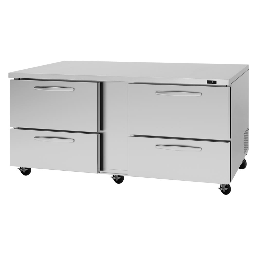 Turbo Air PUR-72-D4-N 72 5/8" W Undercounter Refrigerator w/ (2) Sections & (4) Drawers, 115v