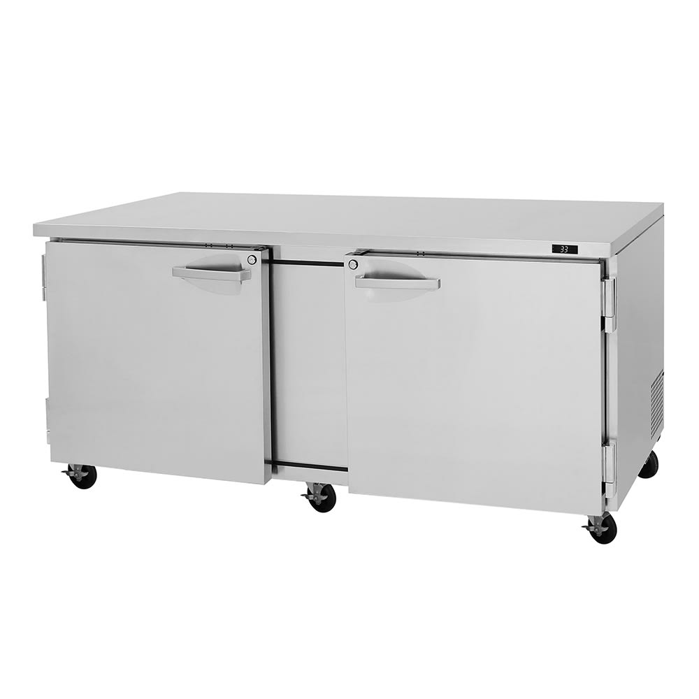 Turbo Air PUR-72-N 72 5/8" W Undercounter Refrigerator w/ (2) Sections & (2) Doors, 115v