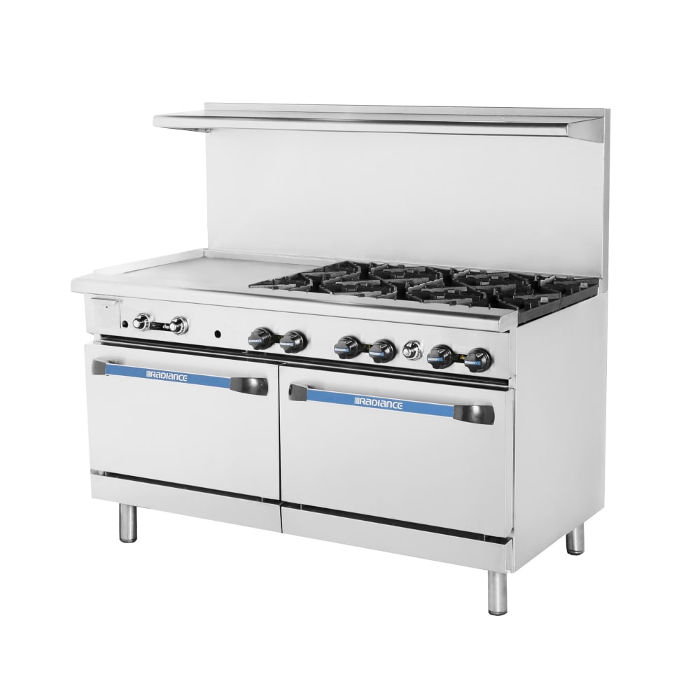 Turbo Air TARG-24G6B 60" 6 Burner Gas Range w/ Griddle & (2) Standard Ovens, Natural Gas