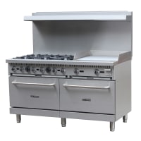 Turbo Air TARG-6B24G 60" 6 Burner Gas Range w/ Griddle & (2) Standard Ovens, Natural Gas thumbnail 2