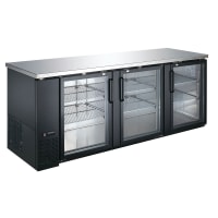 Turbo Air TBB-4SGD-N 90 3/8" Bar Refrigerator - 3 Swinging Glass Doors, Black, 115v thumbnail 3