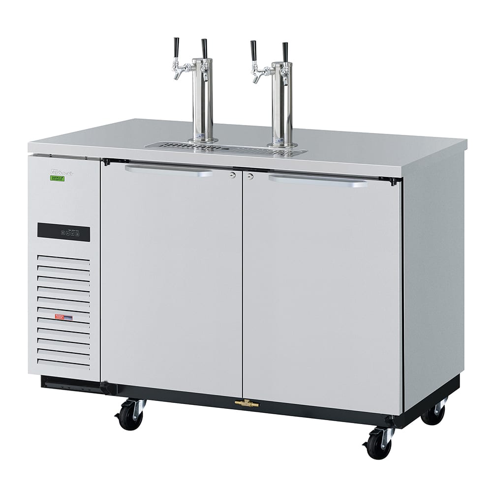 Turbo Air TBD-2SDD-N6 58 3/4" Kegerator Beer Dispenser w/ (2) 1/2 Keg Capacity - (2) Columns, Stainless, 115v
