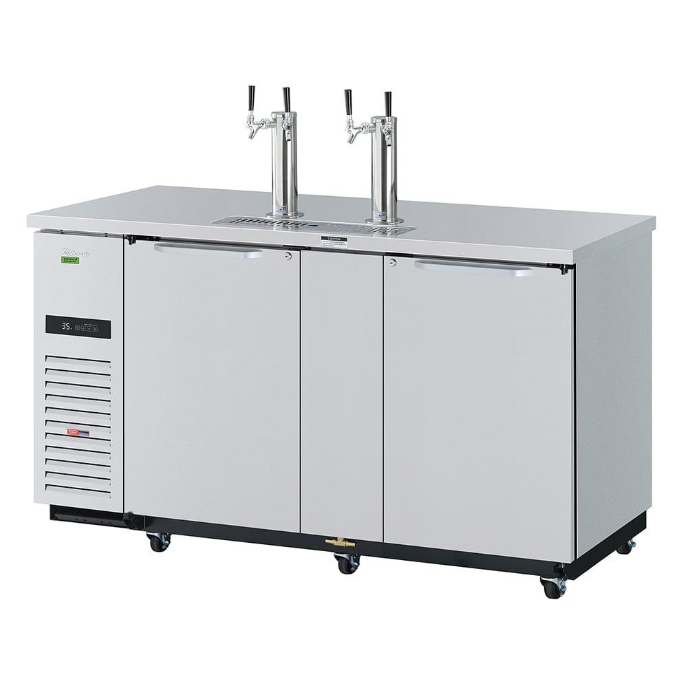 Turbo Air TBD-3SDD-N 69" Kegerator Beer Dispenser w/ (3) 1/2 Keg Capacity - (2) Columns, Stainless, 115v
