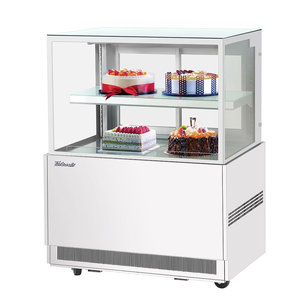 Turbo Air TBP36-46NN-W 35 3/8" Full Service Bakery Case w/ Straight Glass - (2) Levels, 115v