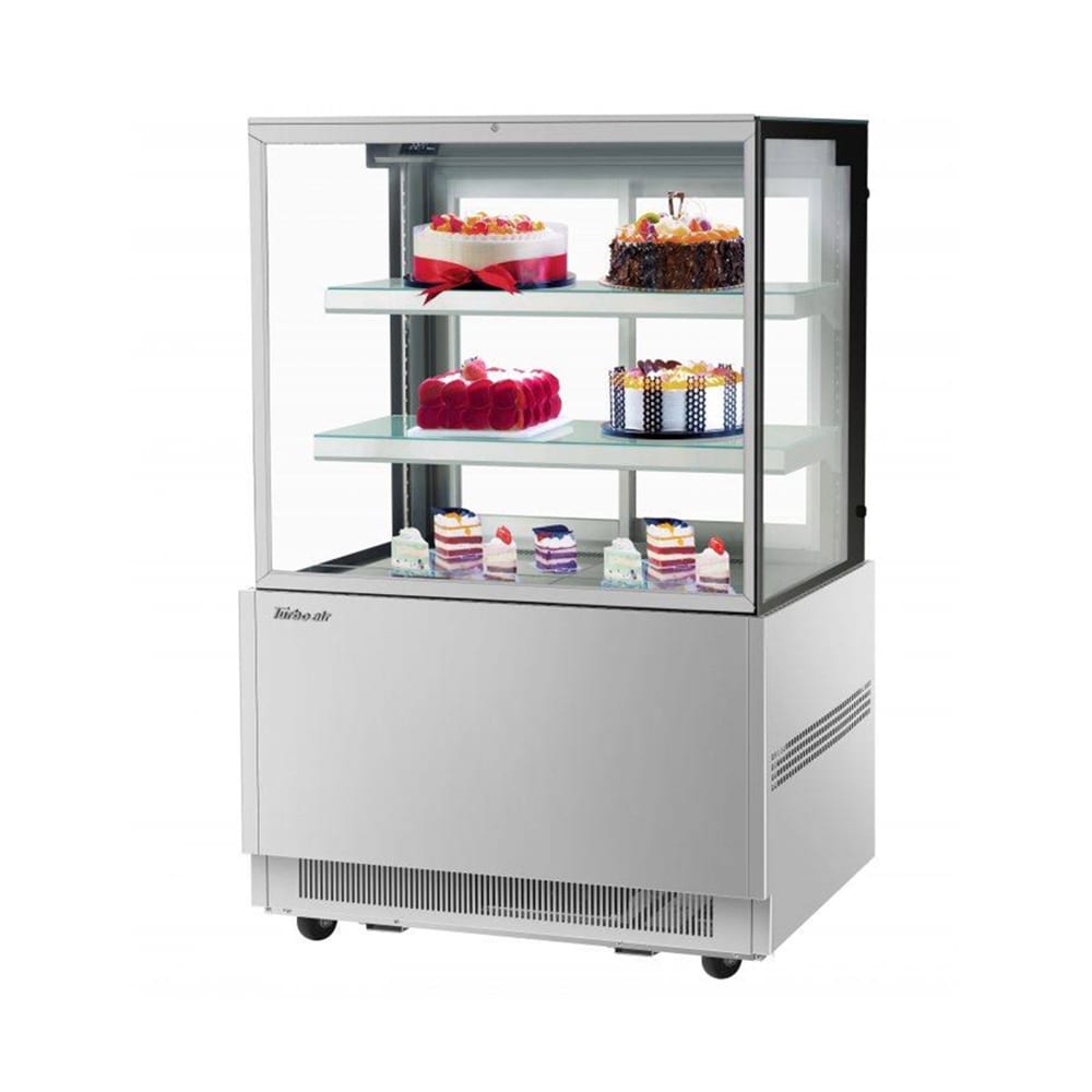 Turbo Air TBP36-54FN-S 35 3/8" Full Service Bakery Display Case w/ Straight Glass - (3) Levels, 115v