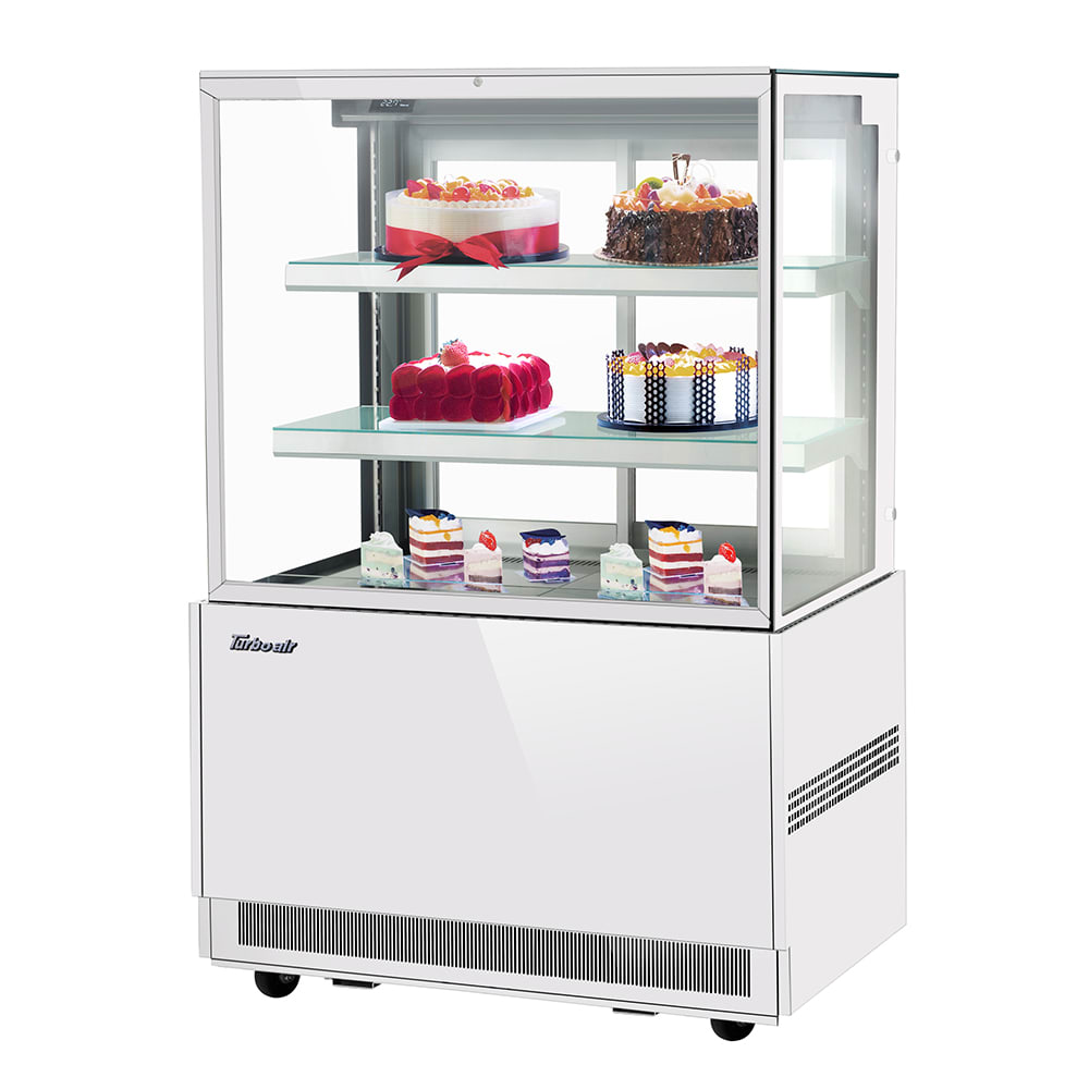 Turbo Air TBP36-54FN-W 35 3/8" Full Service Bakery Case w/ Straight Glass - (3) Levels, 115v