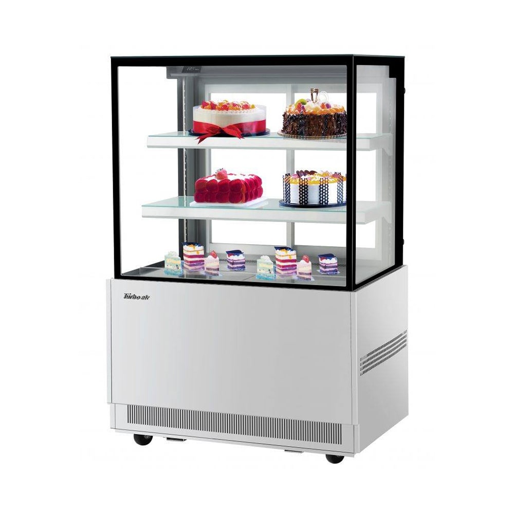 Turbo Air TBP36-54NN-S 35 3/8" Full Service Bakery Display Case w/ Straight Glass - (3) Levels, 115v