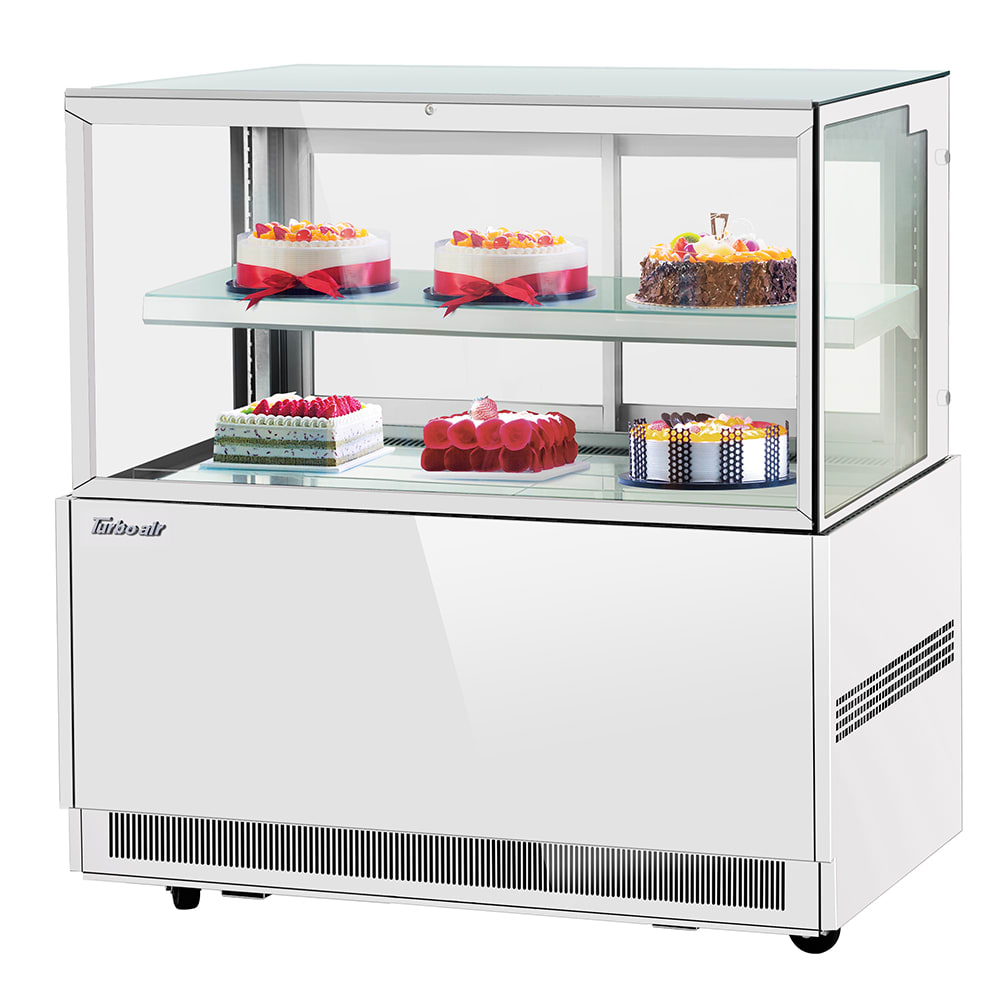 Turbo Air TBP48-46FN-W 47 1/4" Full Service Bakery Case w/ Straight Glass - (2) Levels, 115v