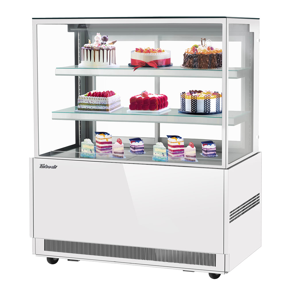 Turbo Air TBP48-54NN-W 47 1/4" Full Service Bakery Case w/ Straight Glass - (3) Levels, 115v