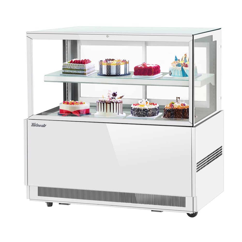 Turbo Air TBP60-46FN-W 59" Full Service Bakery Case w/ Straight Glass - (2) Levels, 115v