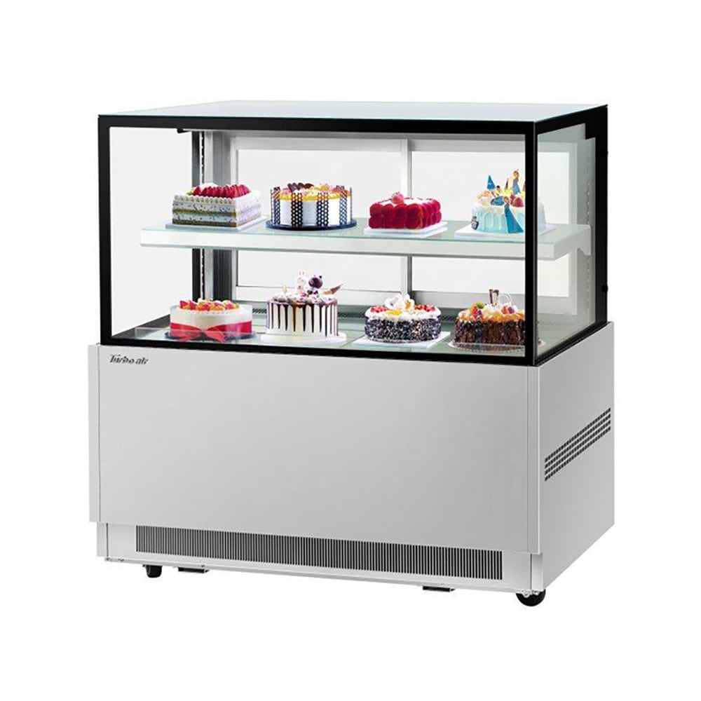 Turbo Air TBP60-46NN-S 59" Full Service Bakery Display Case w/ Straight Glass - (2) Levels, 115v