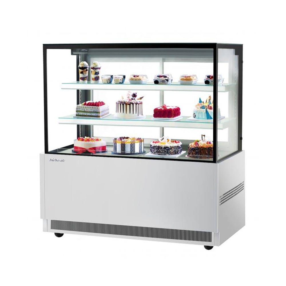 Turbo Air TBP60-54NN-S 59" Full Service Bakery Display Case w/ Straight Glass - (3) Levels, 115v