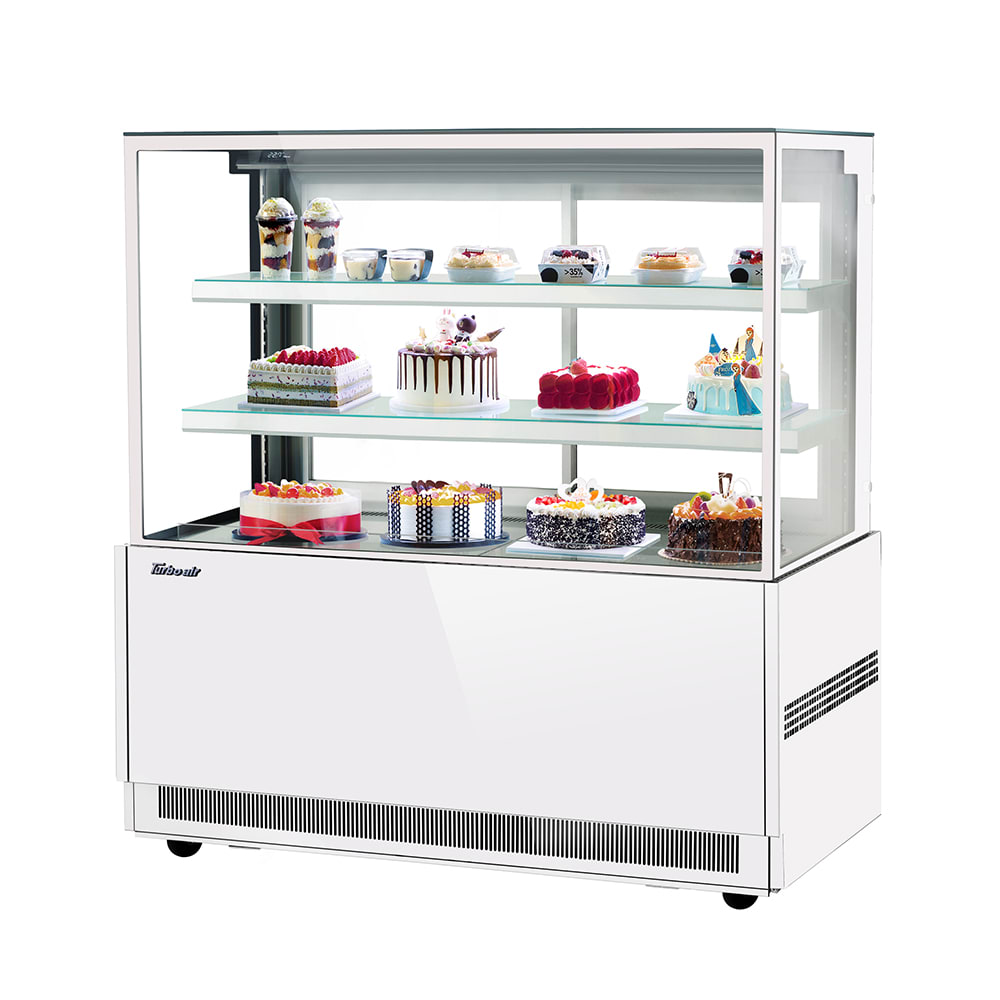 Turbo Air TBP60-54NN-W 59" Full Service Bakery Case w/ Straight Glass - (3) Levels, 115v