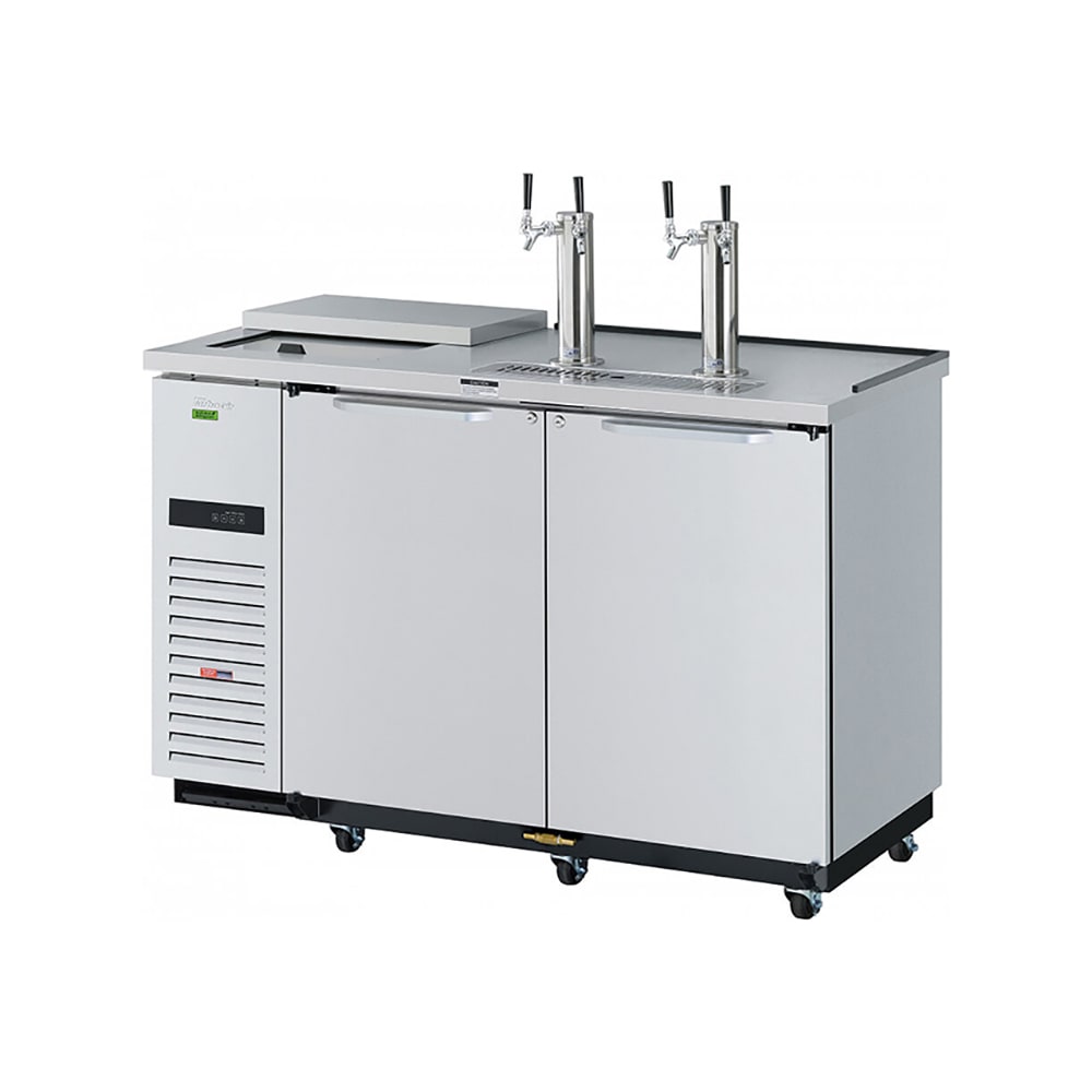 Turbo Air TCB-2SDD-N6 58 7/8" Kegerator Beer Dispenser w/ (2) 1/2 Keg Capacity - (2) Columns, Stainless, 115v