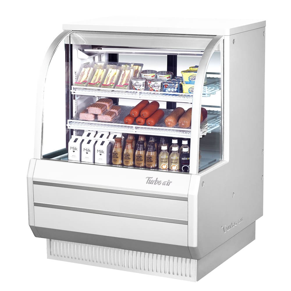 Turbo Air TCDD-48H-W-N 48-1/2" Full Service Deli Case w/ Curved Glass - (3) Levels, 115v