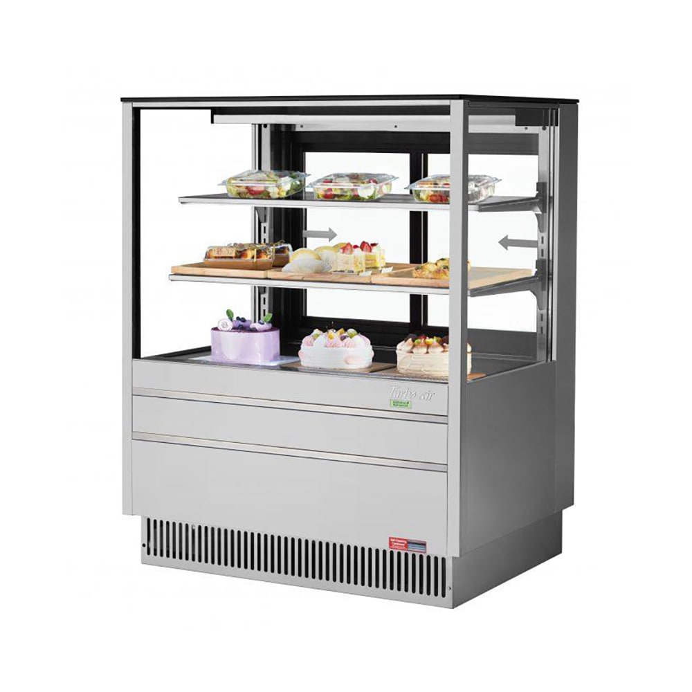 Turbo Air TCGB-36UF-S-N 36 1/2" Full Service Bakery Display Case w/ Straight Glass - (3) Levels, 115v