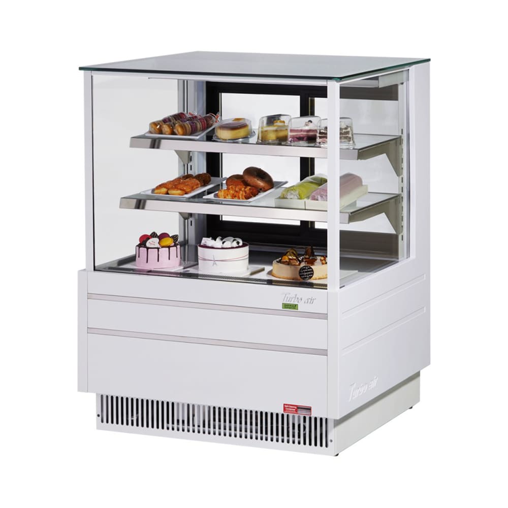 Turbo Air TCGB-36UF-W-N 36-1/2" Full Service Bakery Case w/ Straight Glass - (3) Levels, 115v