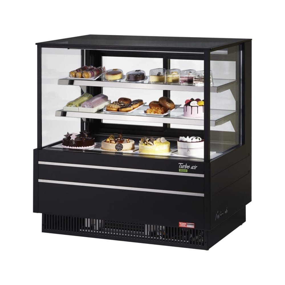 Turbo Air TCGB-48UF-B-N 48-1/2" Full Service Bakery Case w/ Straight Glass - (3) Levels, 115v