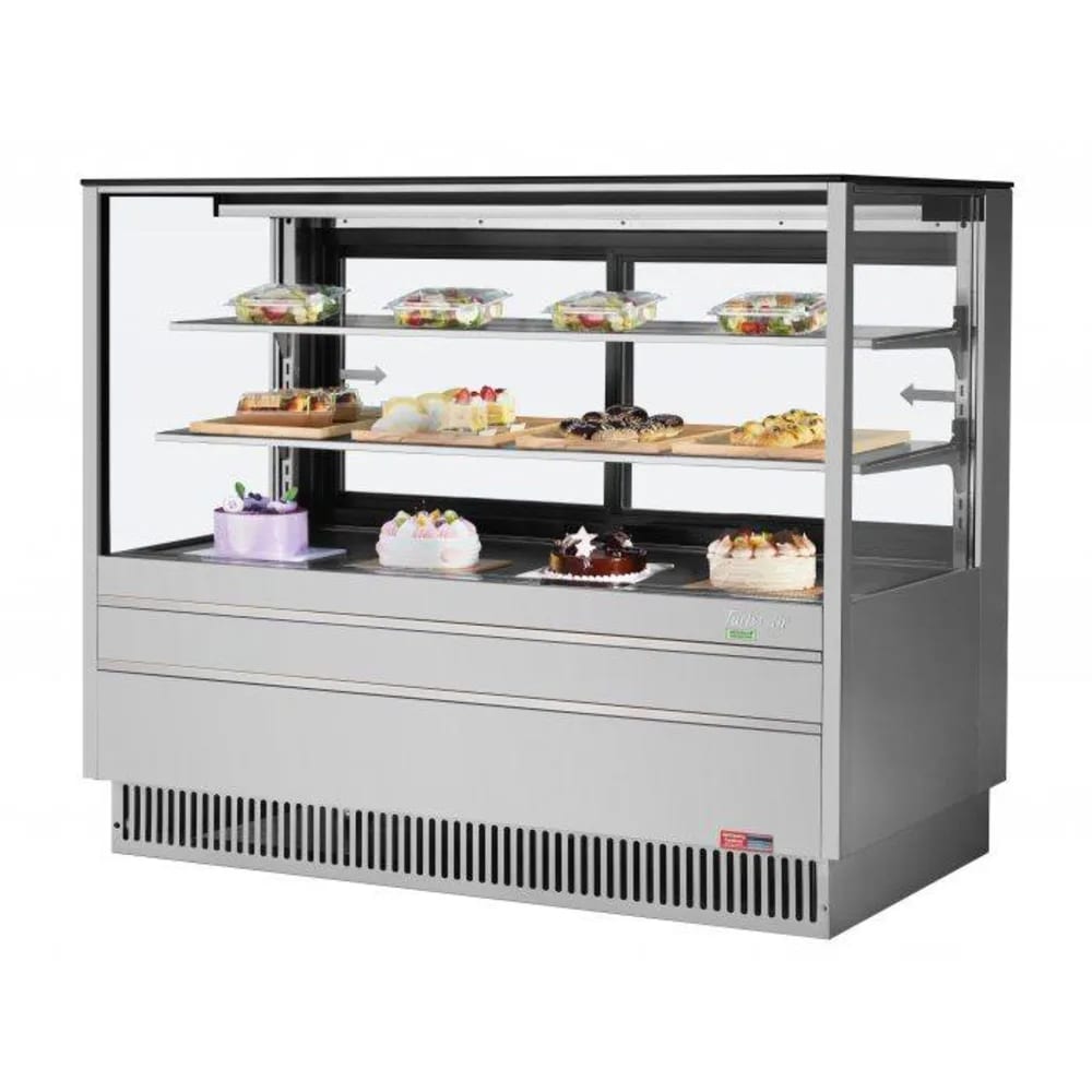 Turbo Air TCGB-60UF-S-N 60 1/2" Full Service Bakery Display Case w/ Straight Glass - (3) Levels, 115v