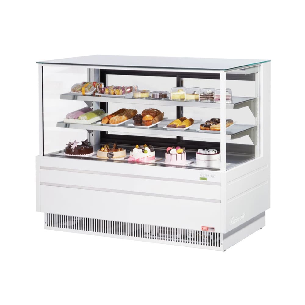 Turbo Air TCGB-60UF-W-N 60-1/2" Full Service Bakery Case w/ Straight Glass - (3) Levels, 115v