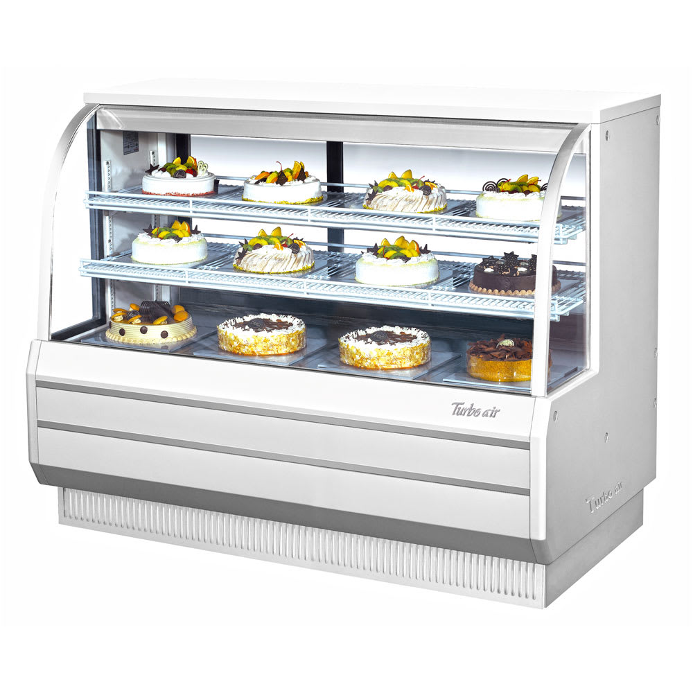 Turbo Air TCGB-60-W-N 60 1/2" Full Service Bakery Display Case w/ Curved Glass - (3) Levels, 115v