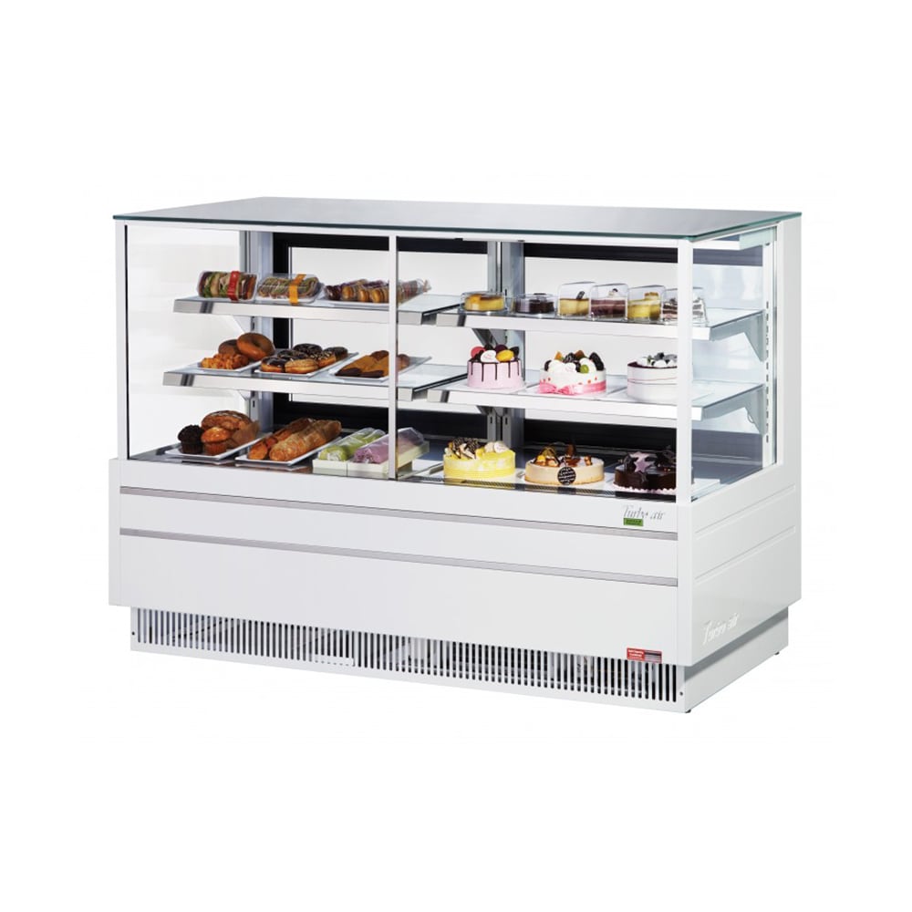Turbo Air TCGB-72UF-CO-W-N 72-1/2" Full Service Bakery Case w/ Straight Glass - (3) Levels, 115v