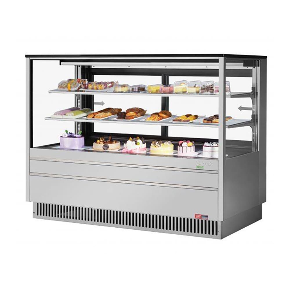 Turbo Air TCGB-72UF-S-N 72 1/2" Full Service Bakery Display Case w/ Straight Glass - (3) Levels, 115v