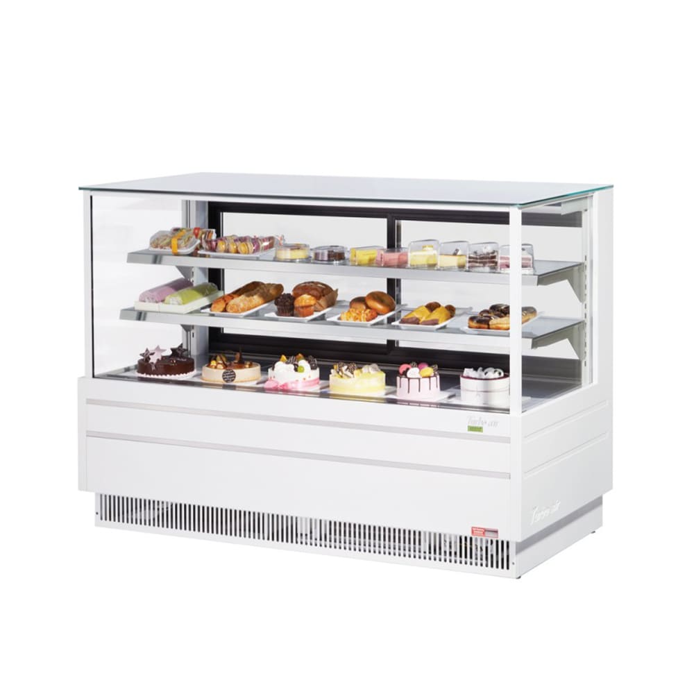 Turbo Air TCGB-72UF-W-N 72-1/2" Full Service Bakery Case w/ Straight Glass - (3) Levels, 115v