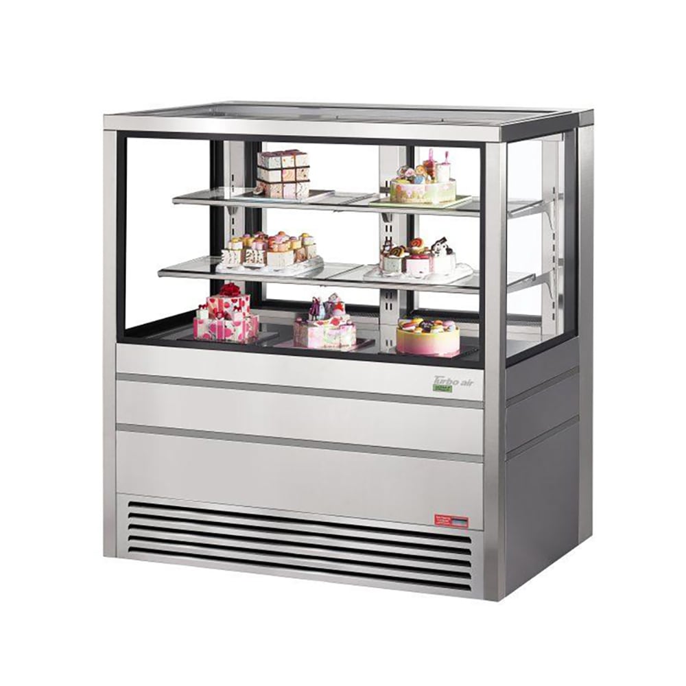 Turbo Air TCGBF-50S-N 49 5/8" Full Service Bakery Display Case w/ Straight Glass - (3) Levels, 220v/1ph