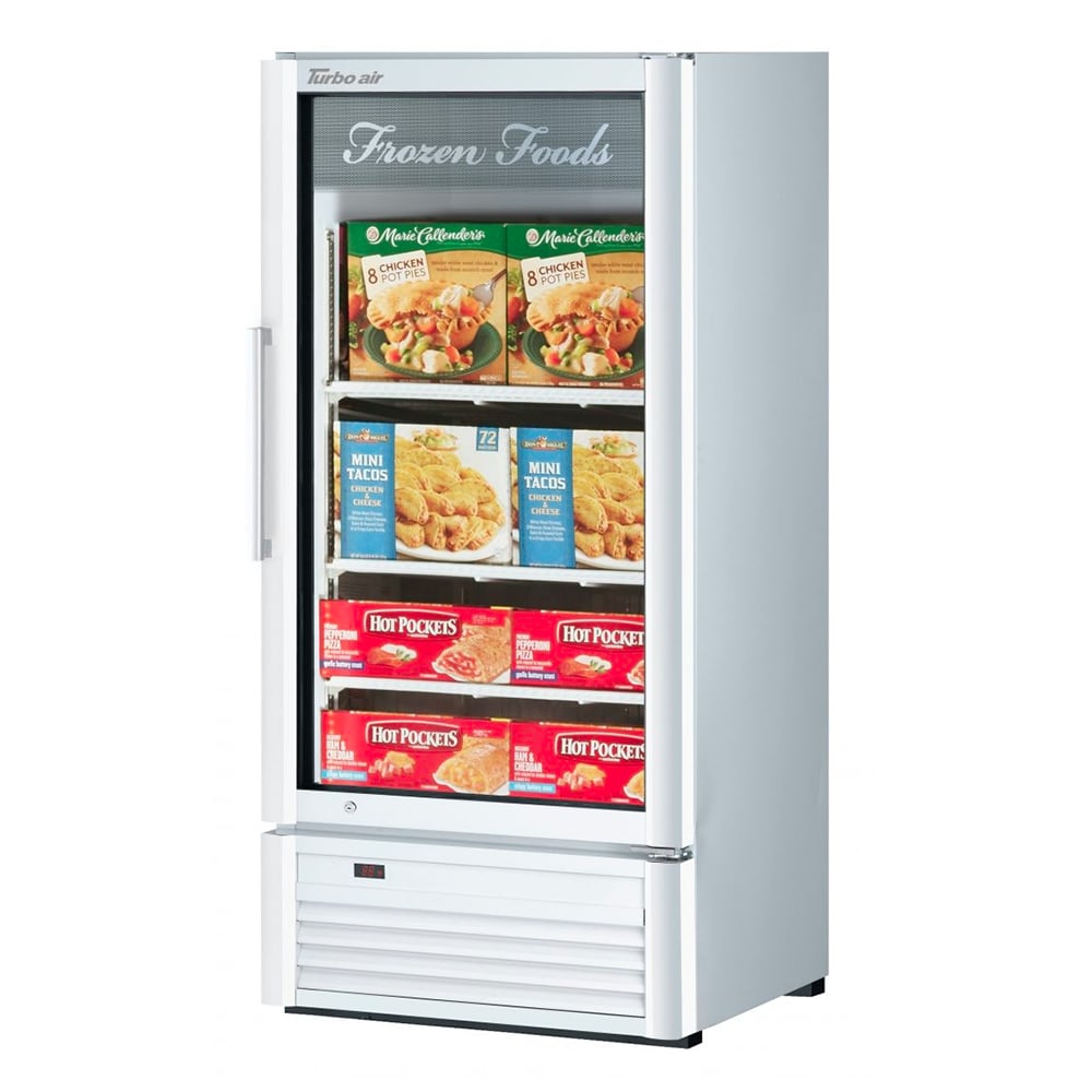Turbo Air TGF-10SD-N 25 3/4" One Section Display Freezer w/ Swing Door - Bottom Mount Compressor, White, 115v
