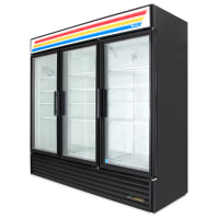 Turbo Air TGF-72SD-N 78" Three Section Display Freezer w/ Swing Doors - Bottom Mount Compressor, Black, 115v thumbnail 2
