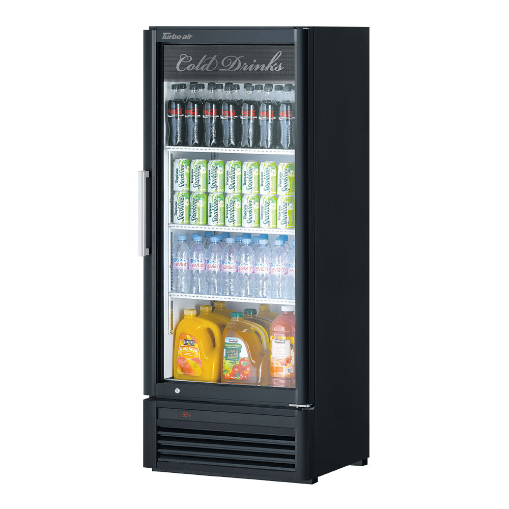 Turbo Air TGM-12SD-N6 26" Super Deluxe One Section Glass Door Merchandiser - (1) Right Hinge Door, Black, 115v