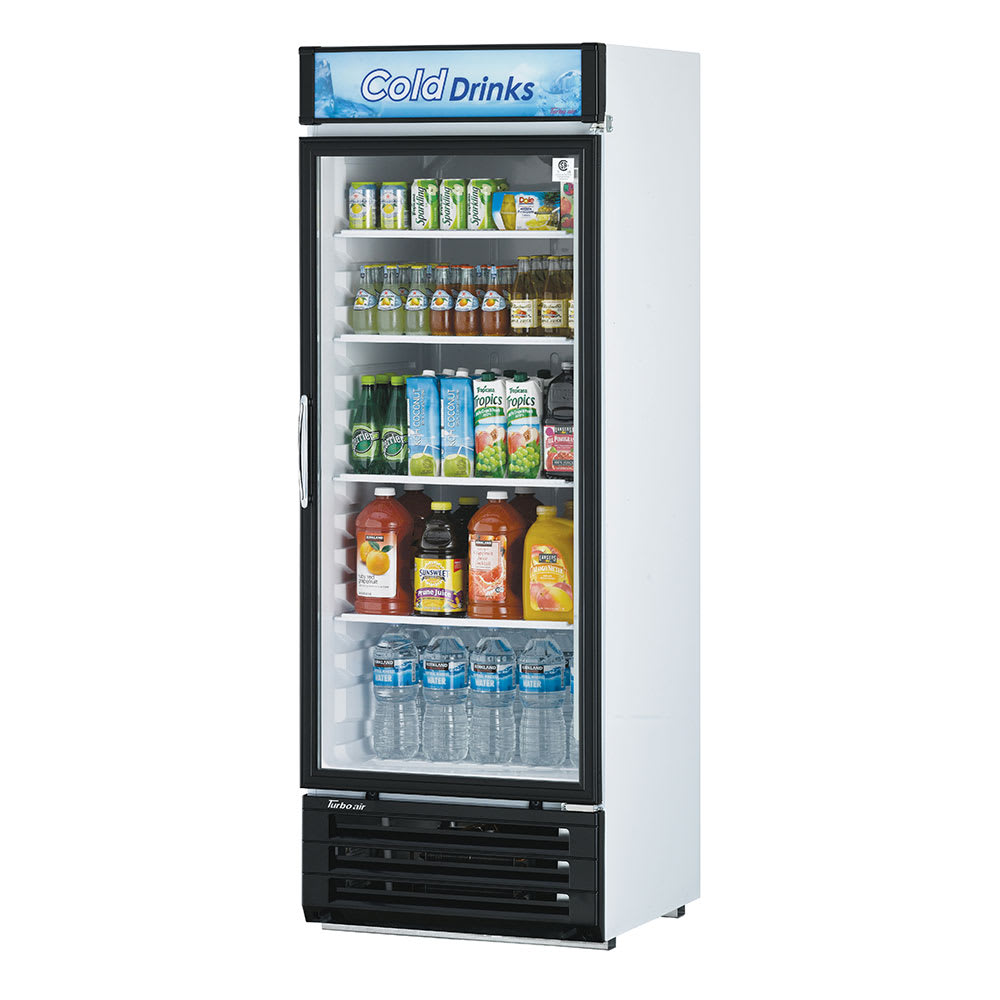 Turbo Air TGM-22RV-N6 28 3/4" One Section Glass Door Merchandiser - (1) Right Hinge Door, White, 115v