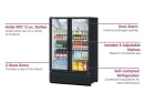 Turbo Air TGM-47SDHB-N 51 1/8" Super Deluxe Two Section Glass Door Merchandiser - (2) Left/Right Hinge Doors, Black, 115v thumbnail 2