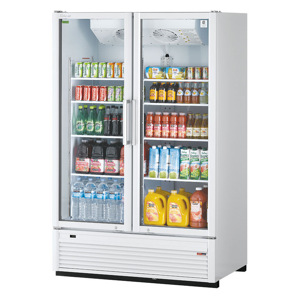 Turbo Air TGM-47SD-N 51" Super Deluxe Two Section Glass Door Merchandiser - (2) Left/Right Hinge Doors, White, 115v